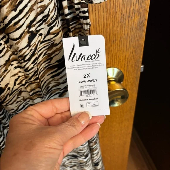 Terra $ Sky Stylish Zebra Print Dress 2X NWT - Picture 5 of 6